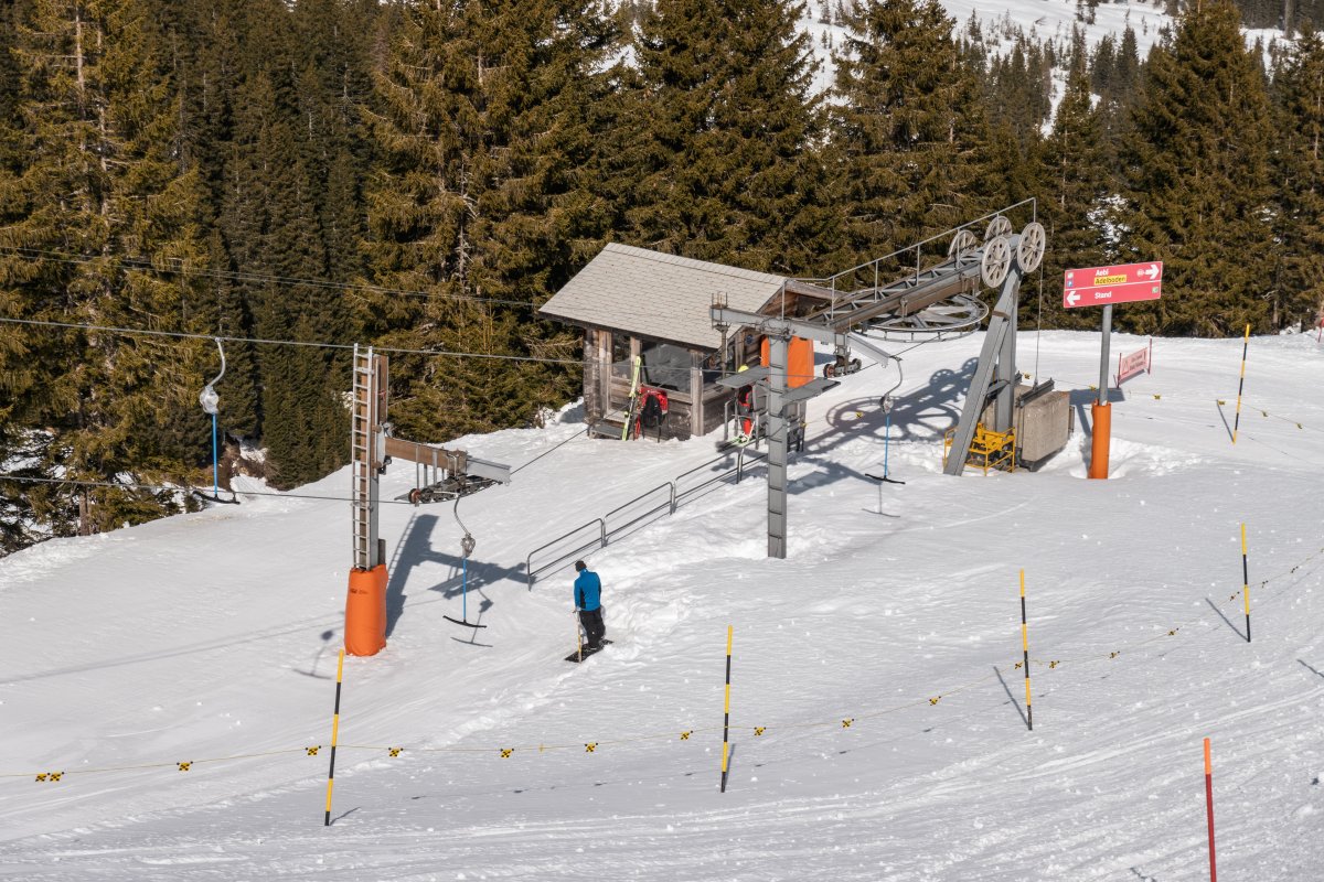 Talstation des Schlepplifts Sandige Böden-Stand, März 2026