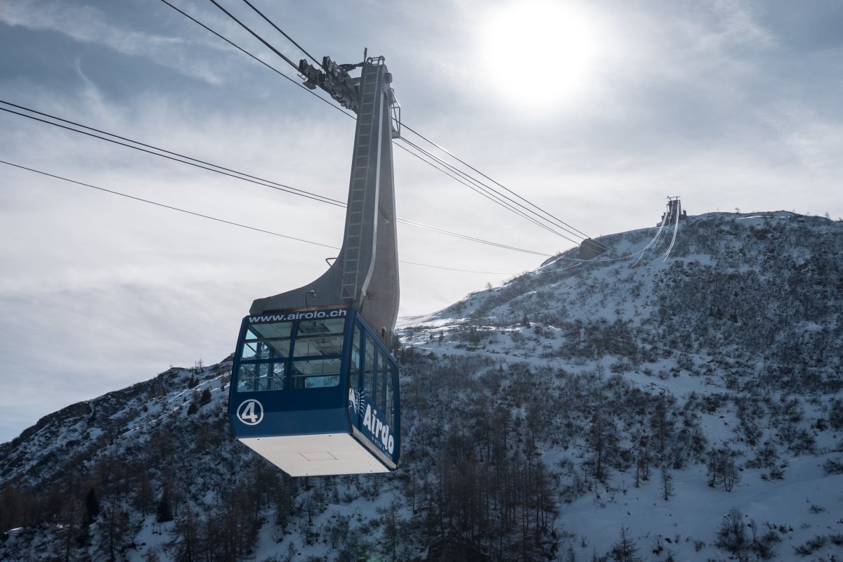 Luftseilbahn Pesciüm-Sasso della Boggia, März 2023