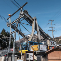 Talstation der Luftseilbahn Airolo-Pesciüm, März 2023
