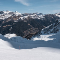 Abfahrt am Schlepplift Pesciüm-Comascnè, März 2023