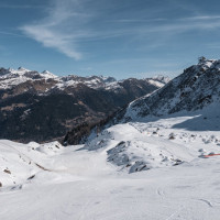 Abfahrt am Schlepplift Pesciüm-Comascnè, März 2023