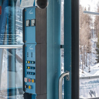 Kabine der Luftseilbahn Pesciüm-Sasso della Boggia, März 2023