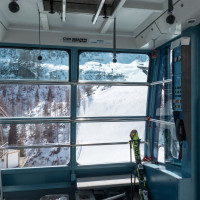 Kabine der Luftseilbahn Pesciüm-Sasso della Boggia, März 2023