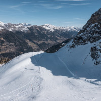 Abfahrt an der Sesselbahn Ravina-Varozzei, März 2023