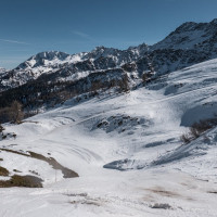 Abfahrt am Schlepplift Ravina-Cassinello, März 2023