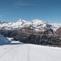 Abfahrt an der Luftseilbahn Pesciüm-Sasso della Boggia, März 2023