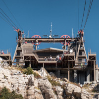 Bergstation der Luftseilbahn Albuquerque-Sandia Peak, Oktober 2024