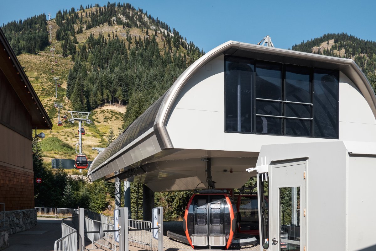 Talstation der Kabinenbahn Mount Rainier, September 2024