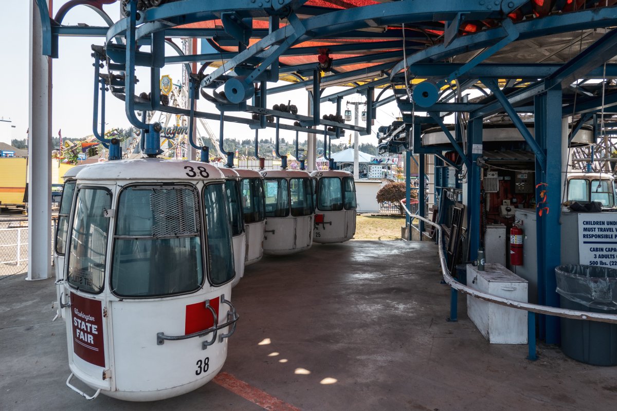 Talstation der Kabinenbahn Washington State Fair, September 2024