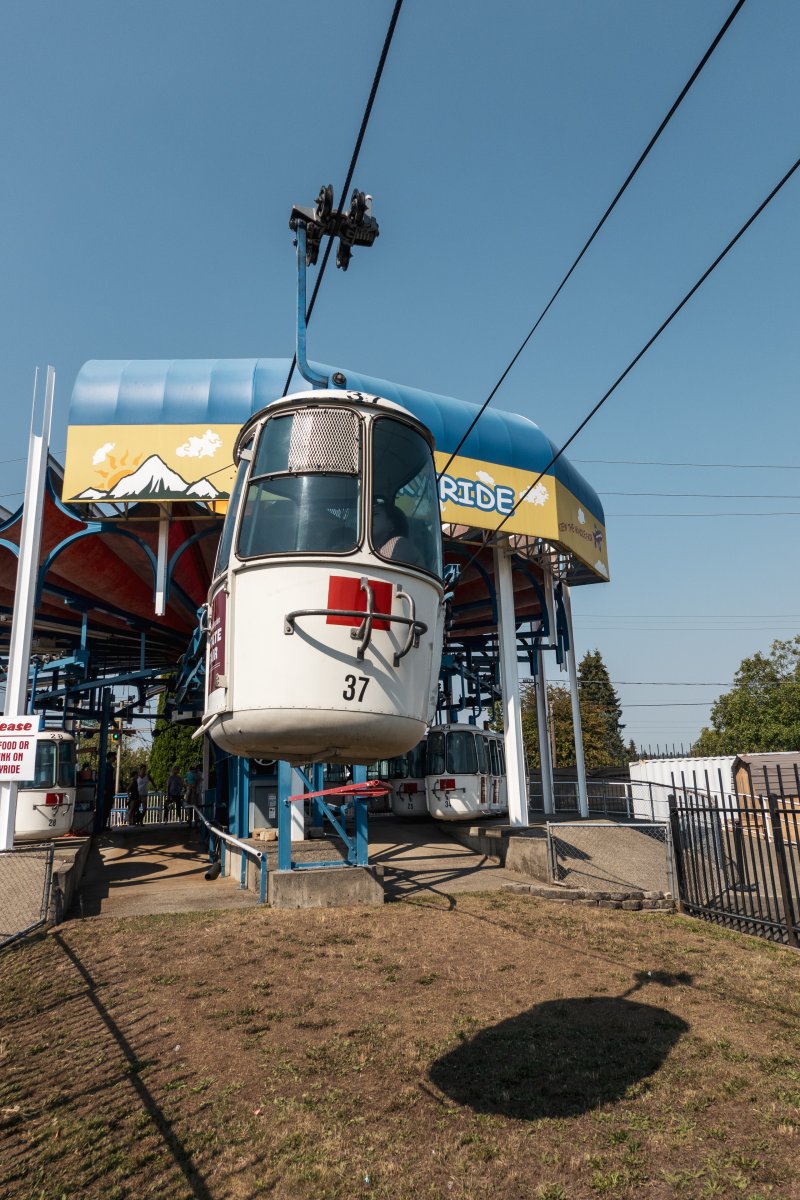 Talstation der Kabinenbahn Washington State Fair, September 2024