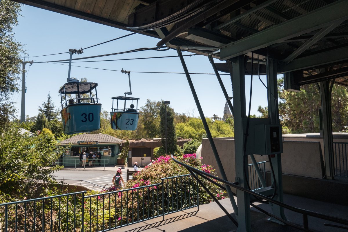 Bergstation der Kabinenbahn San Diego Zoo, August 2024