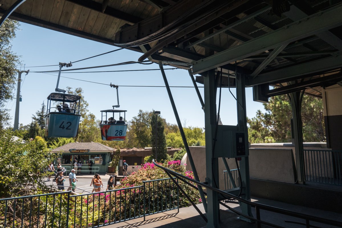 Bergstation der Kabinenbahn San Diego Zoo, August 2024