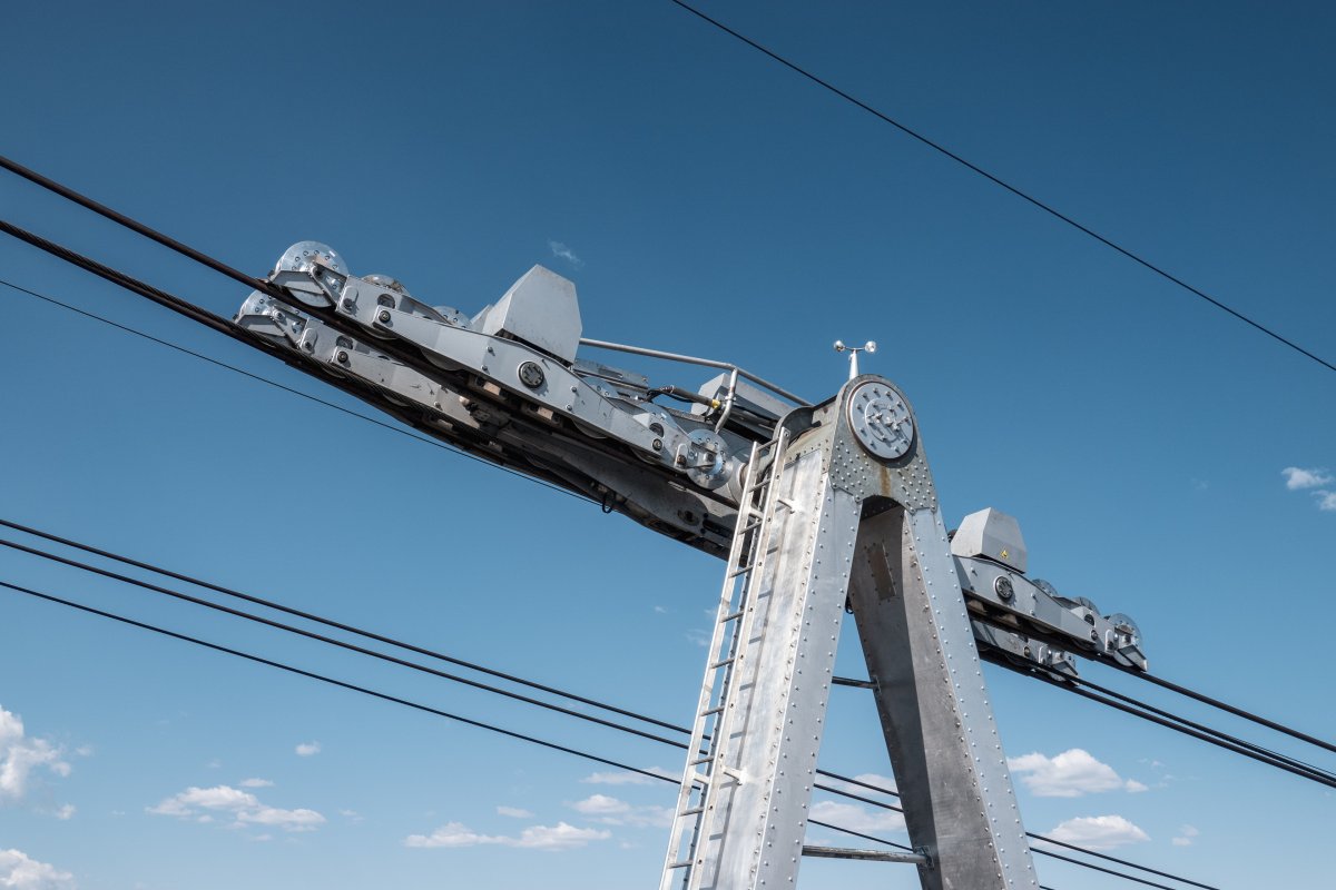 Laufwerk der Luftseilbahn Squaw Valley-High Camp, August 2024