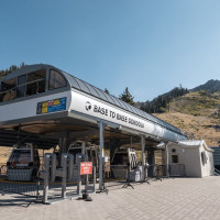 Talstation der Kabinenbahn Base to Base, August 2024