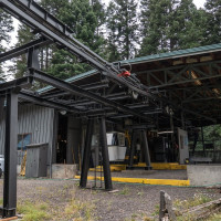 Talstation der Kabinenbahn Wallowa Lake, September 2024