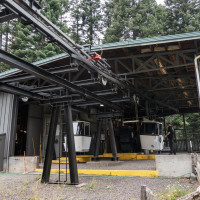 Talstation der Kabinenbahn Wallowa Lake, September 2024