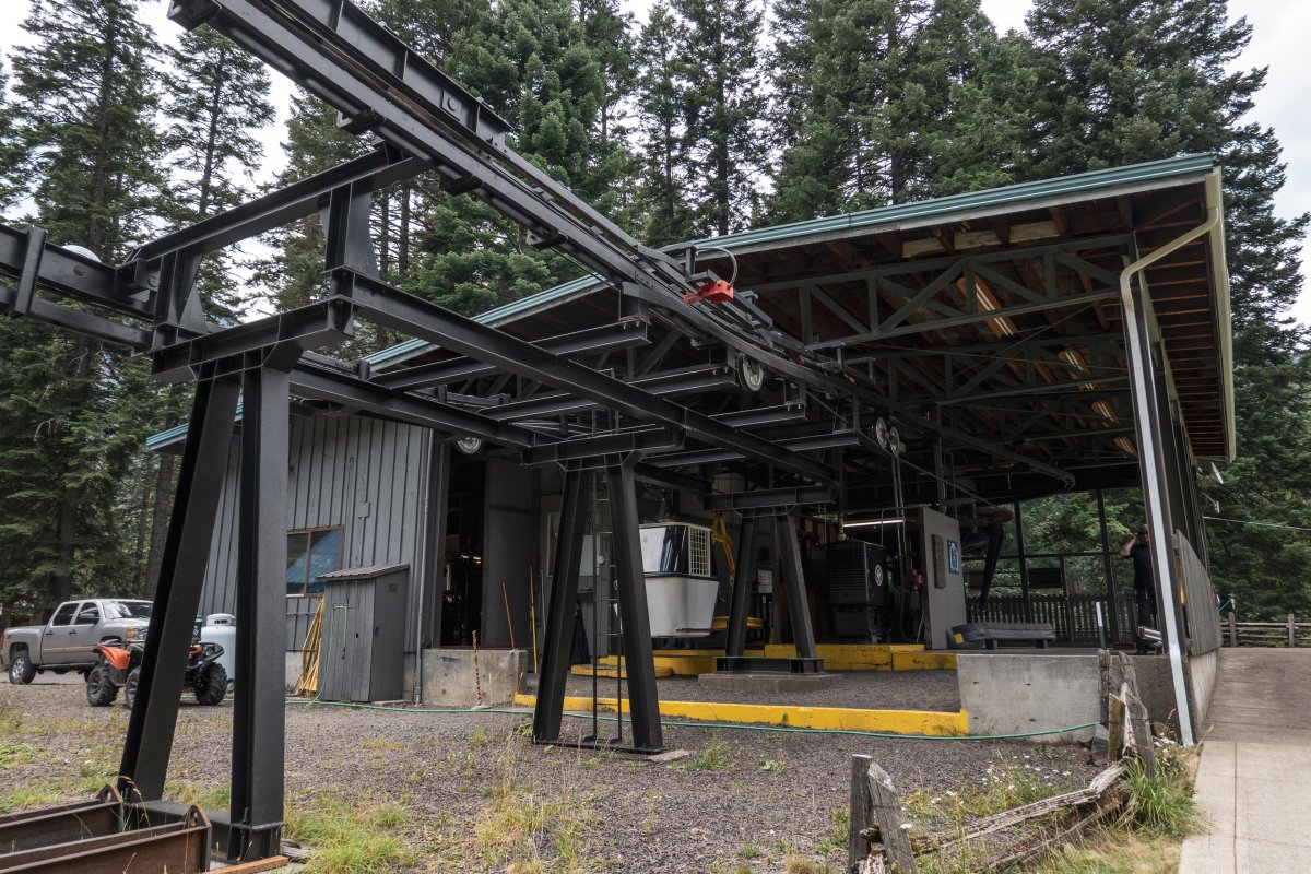 Talstation der Kabinenbahn Wallowa Lake, September 2024