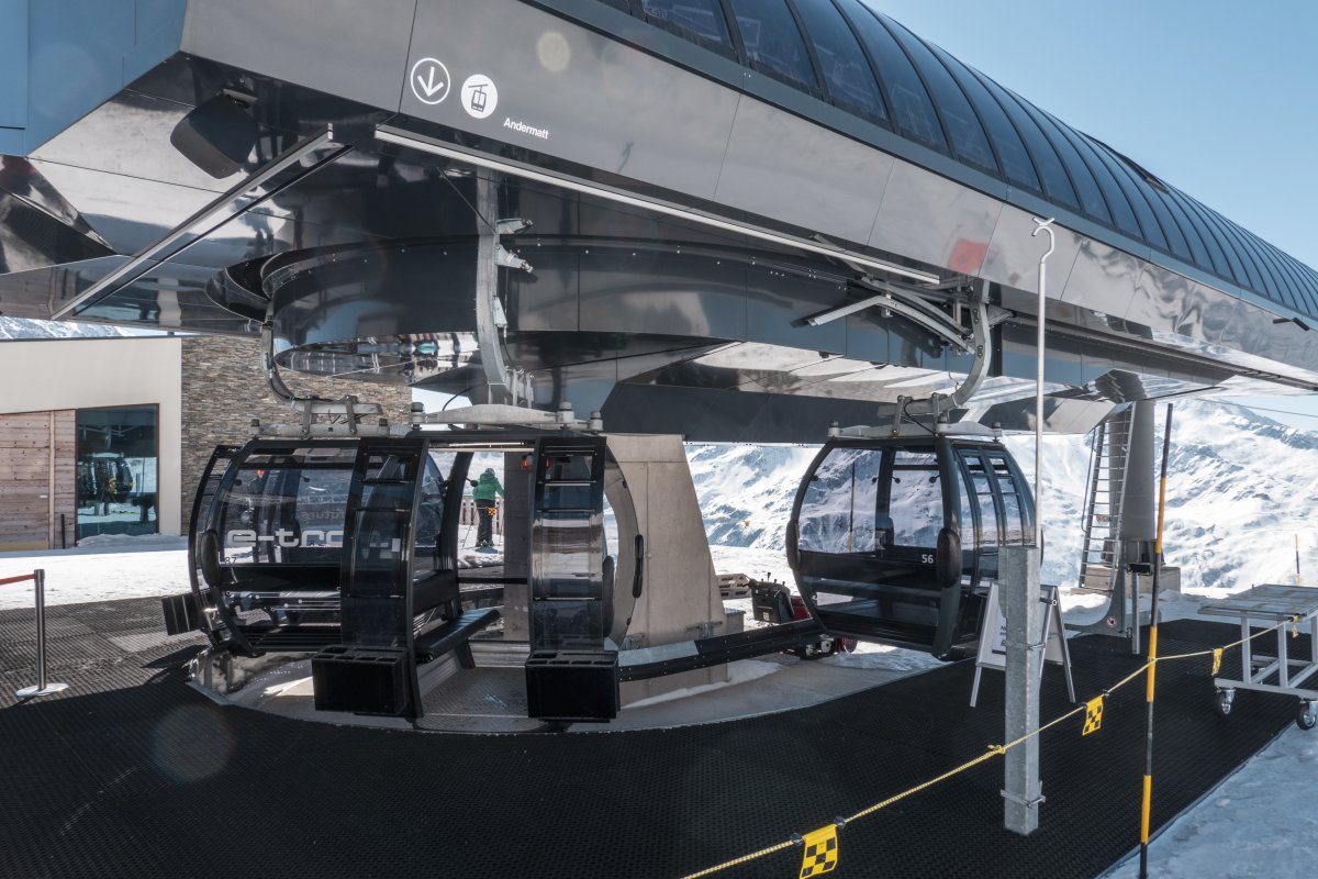 Bergstation der Kabinenbahn Nätschen-Stöckli, März 2022