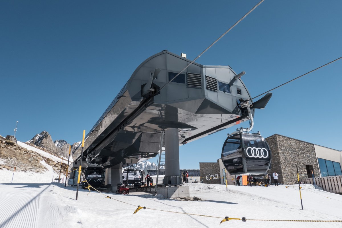 Bergstation der Kabinenbahn Nätschen-Stöckli, März 2022