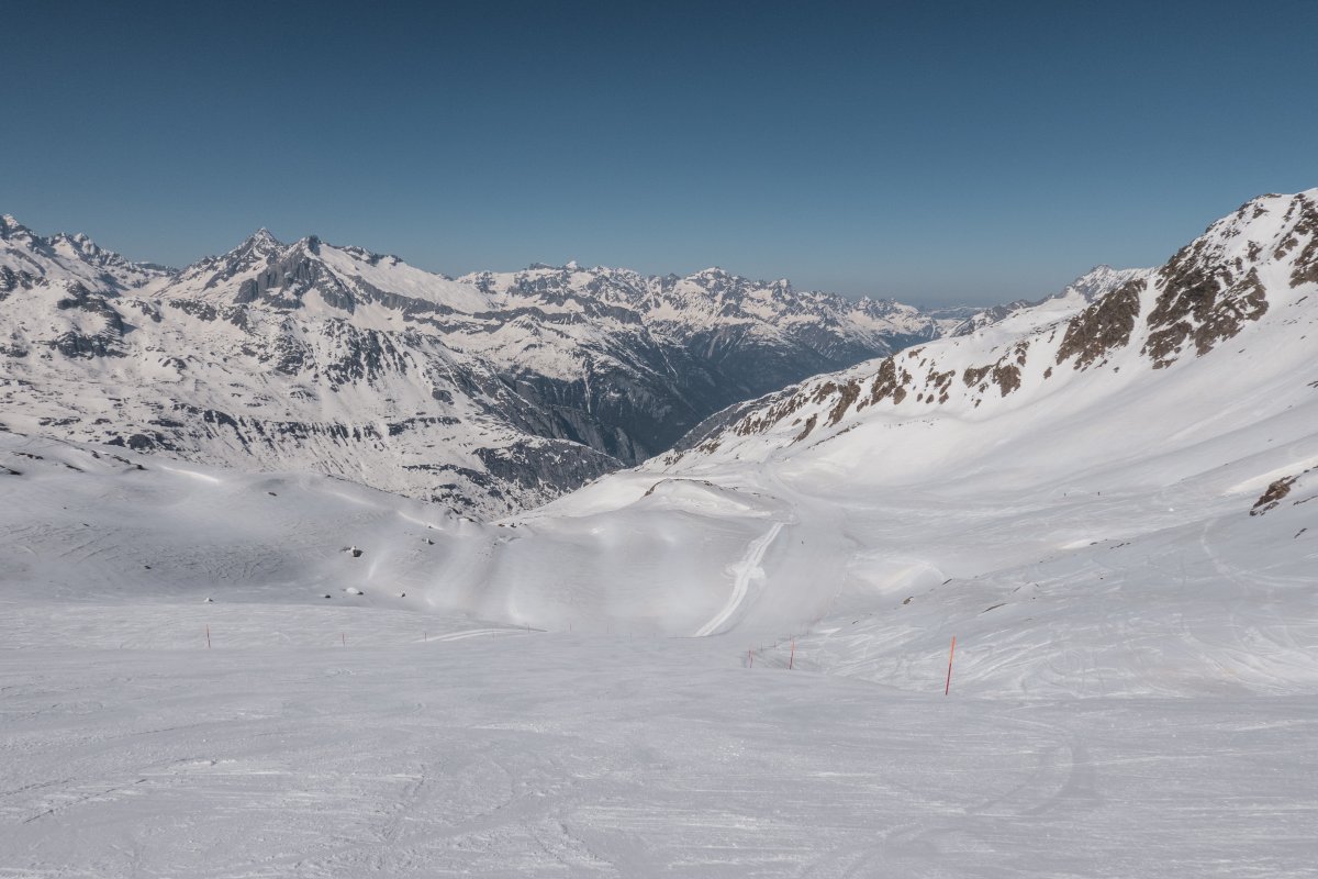 Skipiste auf dem St.-Anna-Gletscher