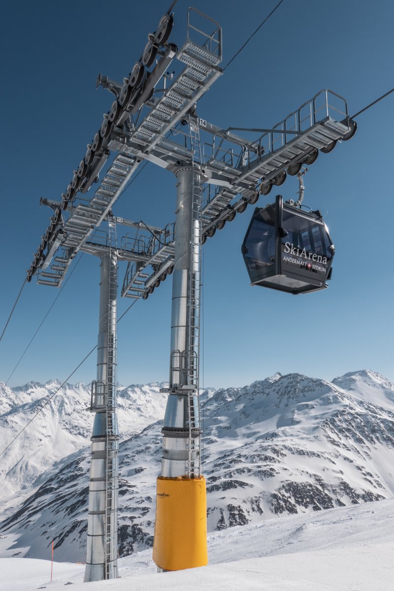 Kabinenbahn Oberalppass-Platten-Schneehüenerstock, März 2022