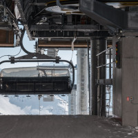 Bergstation der Sesselbahn Vordere Felli-Schneehüenerstock, März 2022