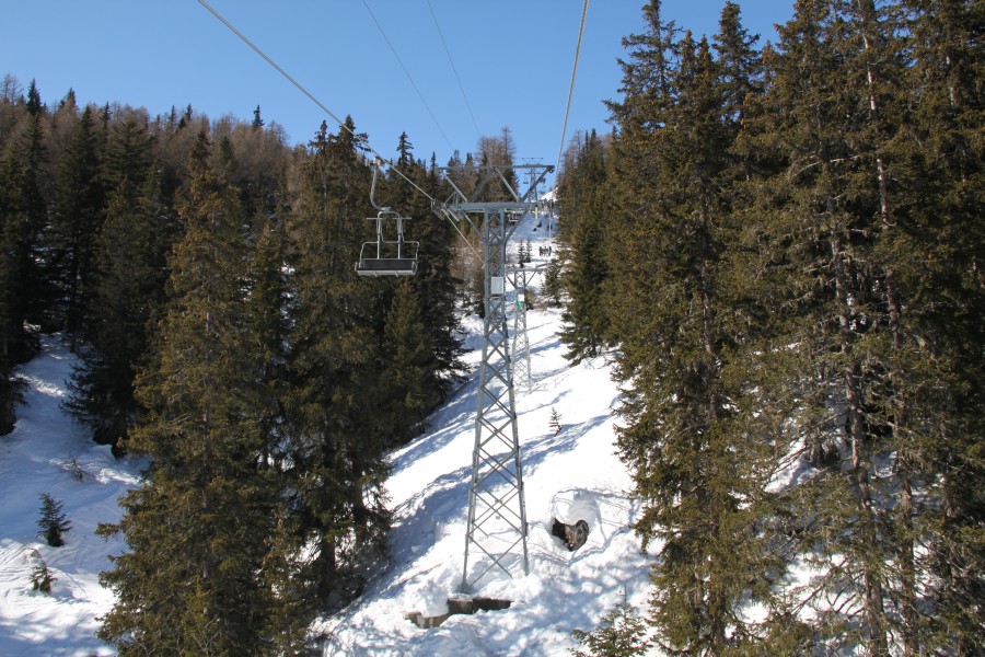 Sesselbahn Les Rousses-Combe de Serin-Le Bâté, März 2012