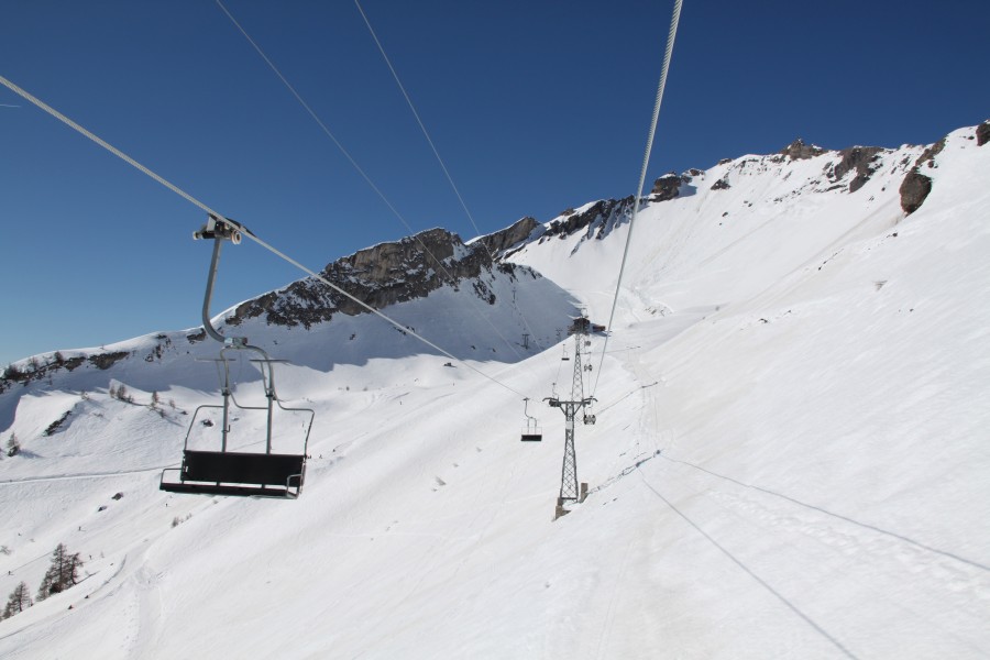 Sesselbahn Les Rousses-Combe de Serin-Le Bâté, März 2012