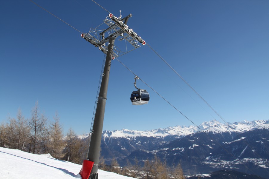 Kabinenbahn Anzère-Pas de Maimbré, März 2012