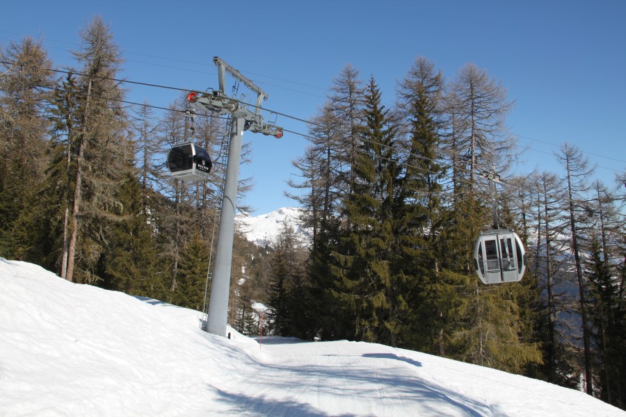 Kabinenbahn Anzère-Pas de Maimbré, März 2012