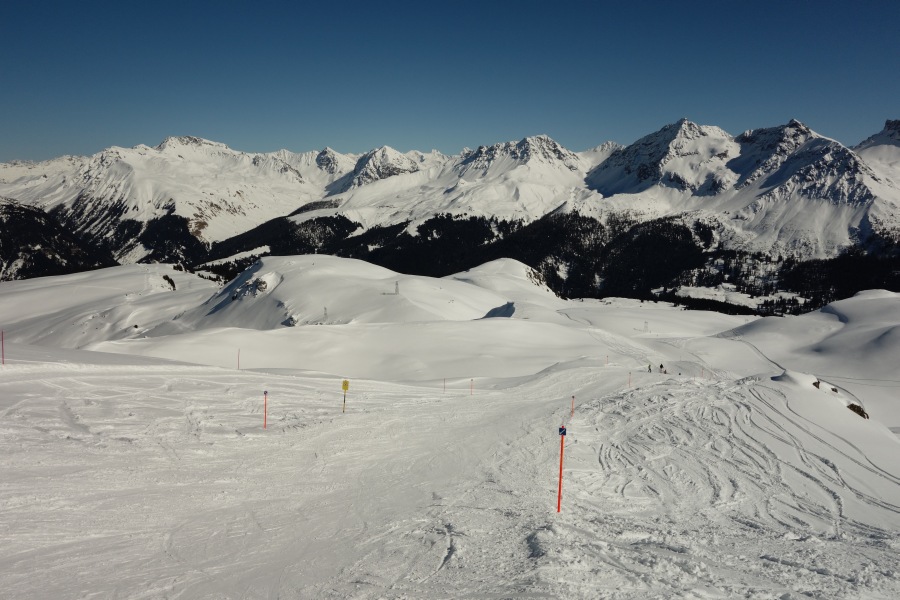 Schöne Abfahrt an der Sesselbahn Brüggerhorn, März 2014