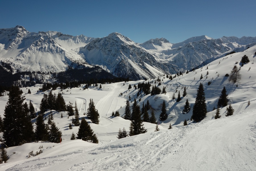 Abfahrt an der Sesselbahn Brüggerhorn, März 2014