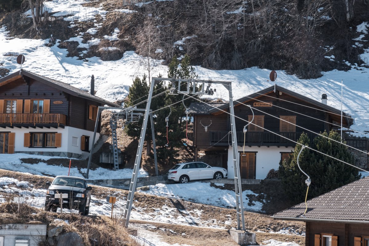 Bergstation des Übungslifts Unterbäch, März 2022