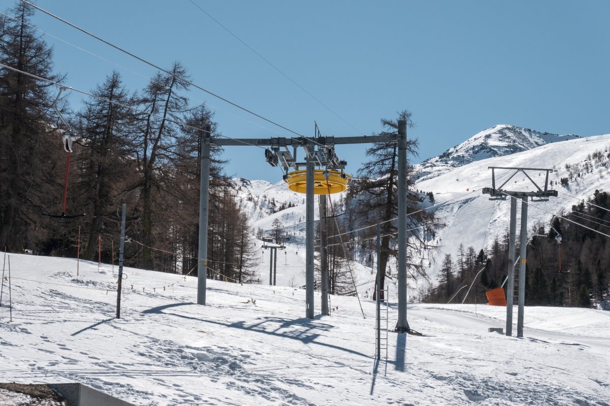 Bergstation des Schlepplifts Breitensteg-Unter Senntum, März 2022