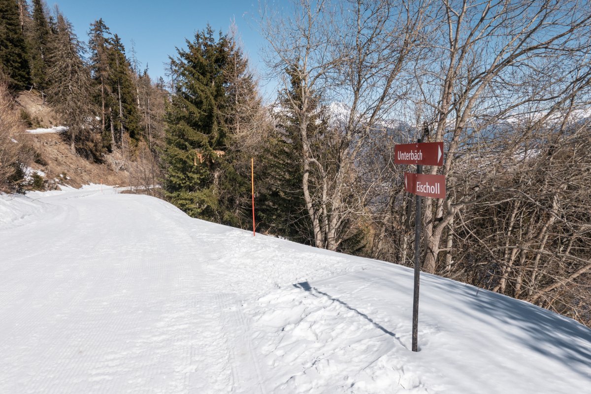 Verbindung zwischen den Skigebieten Eischoll und Unterbäch in der Augstbordregion