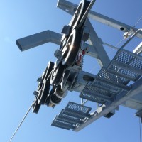 Wechsellastrollen an der Sesselbahn Chaltebode, April 2009