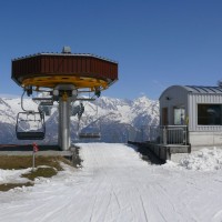 Bergstation Sesselbahn Chaltebode mit Unterflurantrieb, April 2009