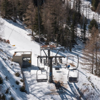 Bergstation der Sesselbahn Brandalp-Breitensteg, März 2022