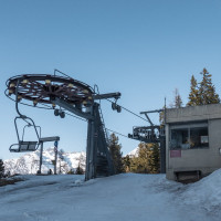 Bergstation der Sesselbahn Brandalp-Breitensteg, März 2022
