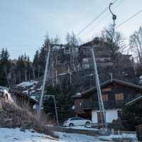 Bergstation des Übungslifts Unterbäch, März 2022