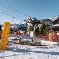 Talstation des Übungslifts Unterbäch, März 2022