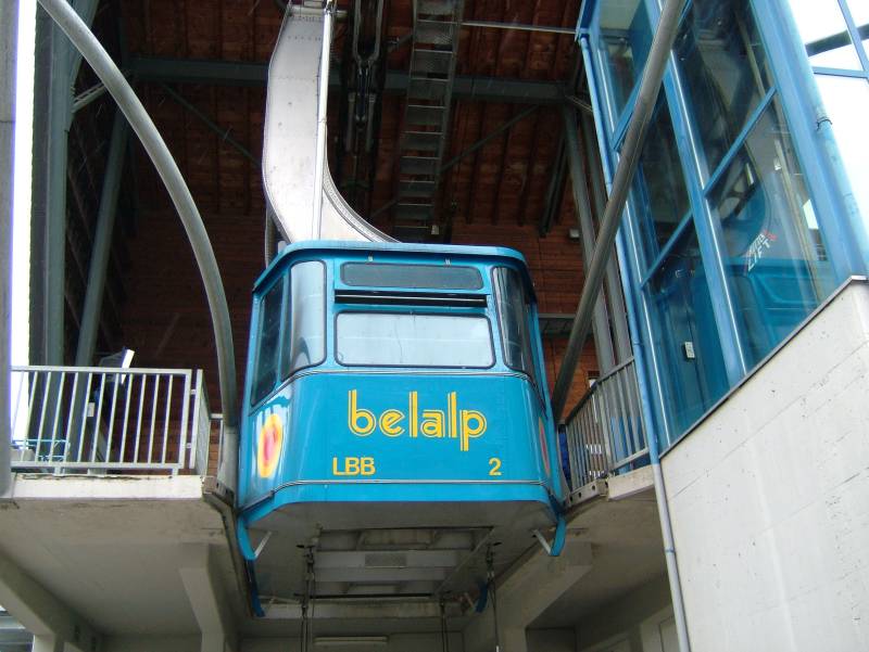Kabine der Luftseilbahn Blatten-Belalp, April 2006