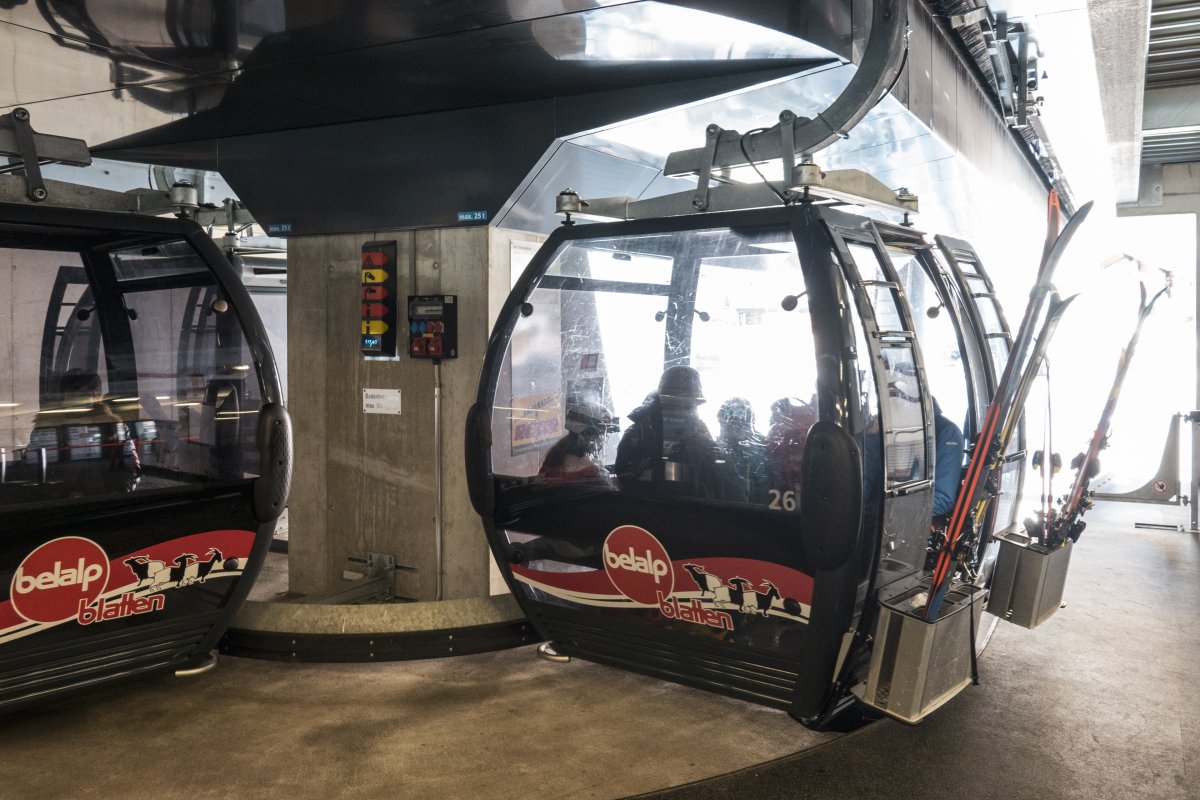 Talstation der Kabinenbahn Blatten-Belalp Chiematte, März 2022