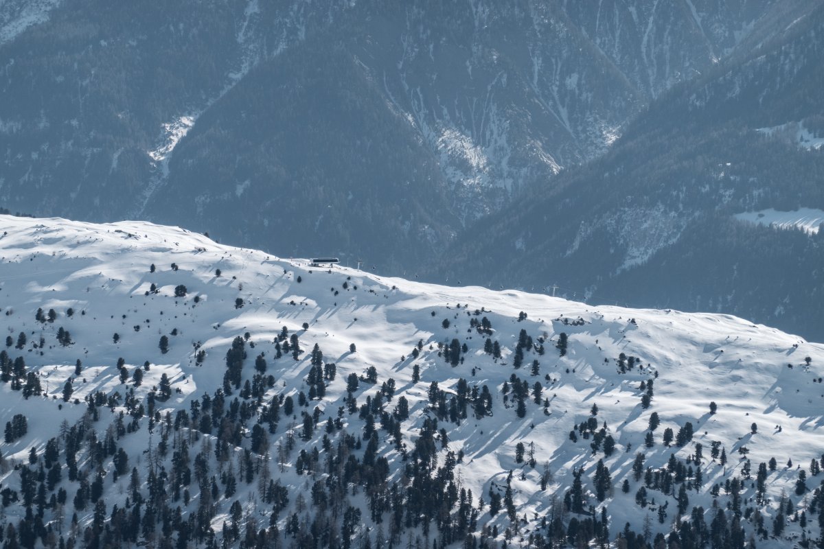 Blick von der Belalp zur Moosfluh, März 2022