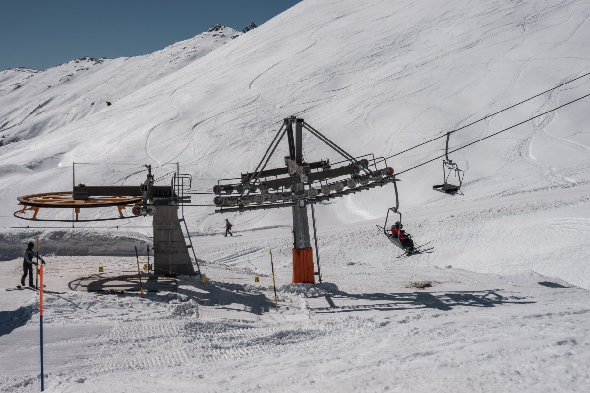 Talstation der Sesselbahn Bruchegg-Schönbiel, März 2022