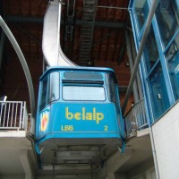 Kabine der Luftseilbahn Blatten-Belalp, April 2006