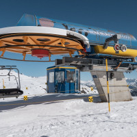 Bergstation der Sesselbahn Bruchegg-Schönbiel, März 2022