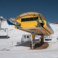 Bergstation der Sesselbahn Kelchbach-Schönbiel, März 2022