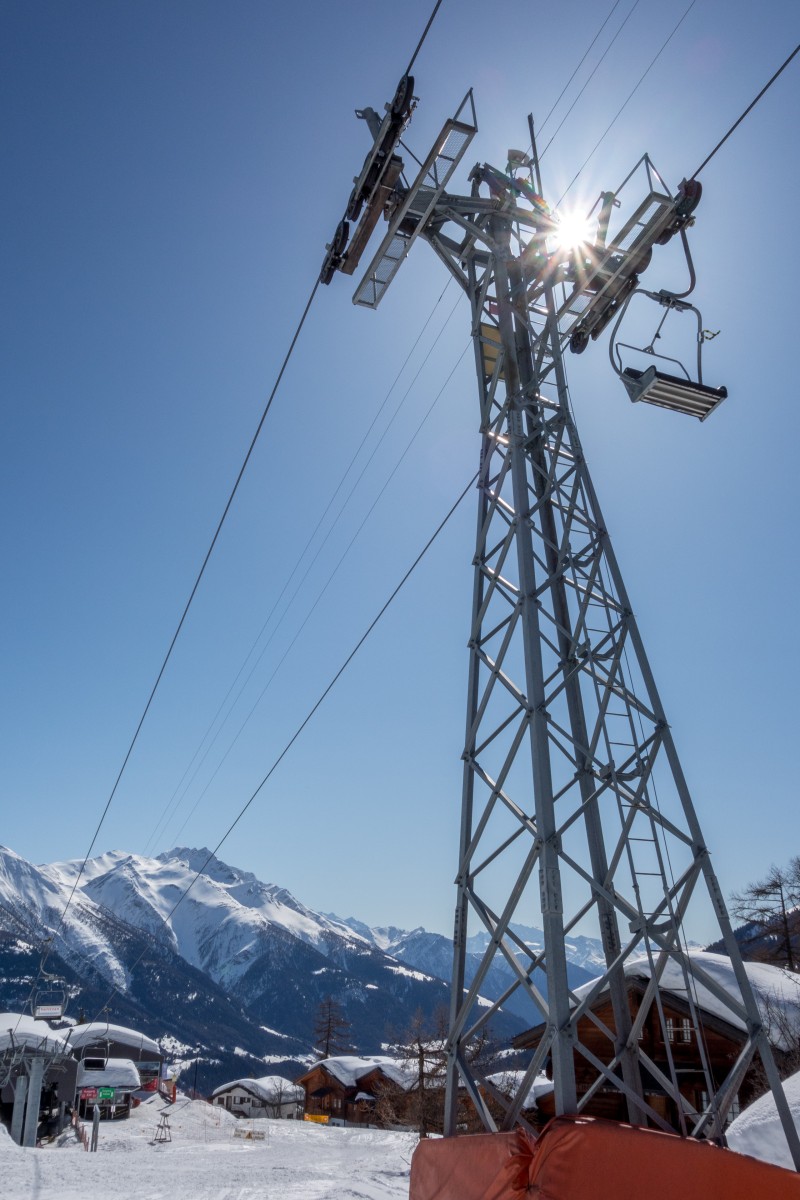 Sesselbahn Bellwald-Richinen, April 2018