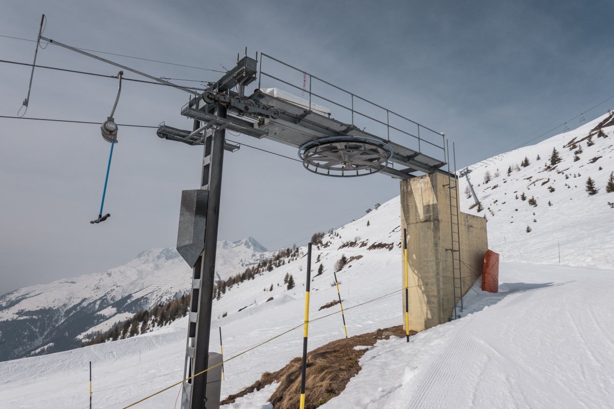 Bergstation des Schlepplifts Fleschen, März 2022